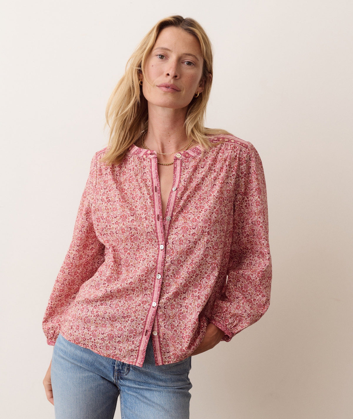 Marine Layer Vivian Button Through Blouse