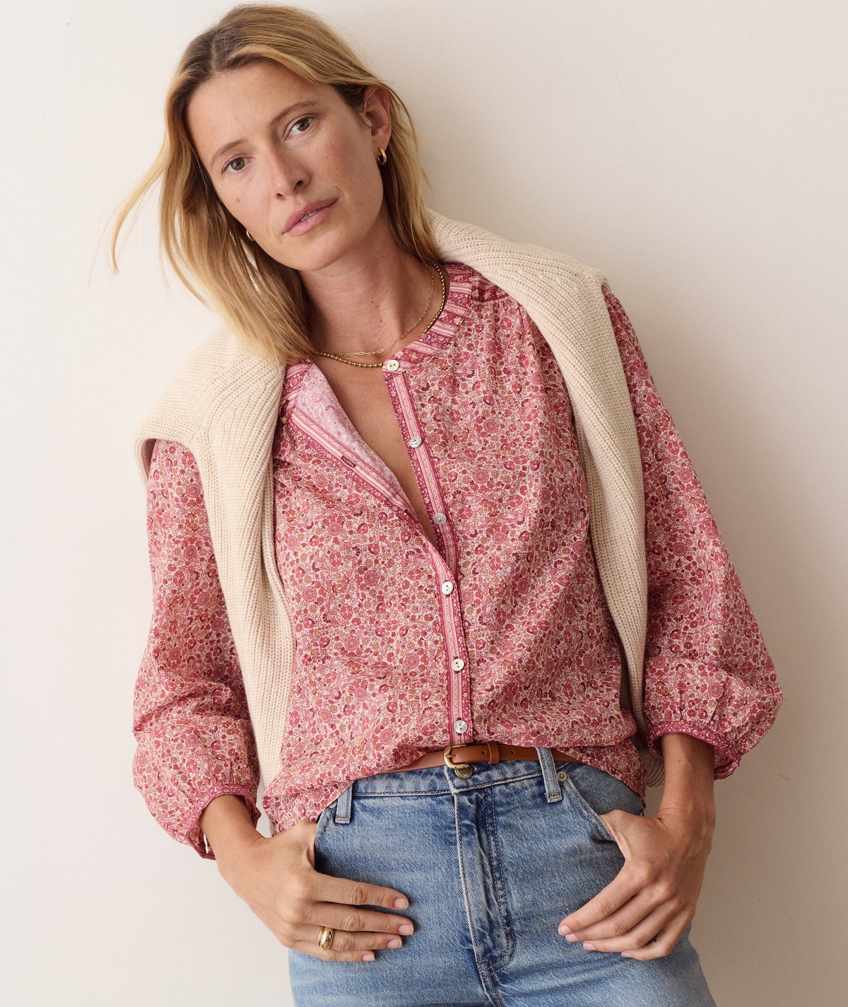 Marine Layer Vivian Button Through Blouse