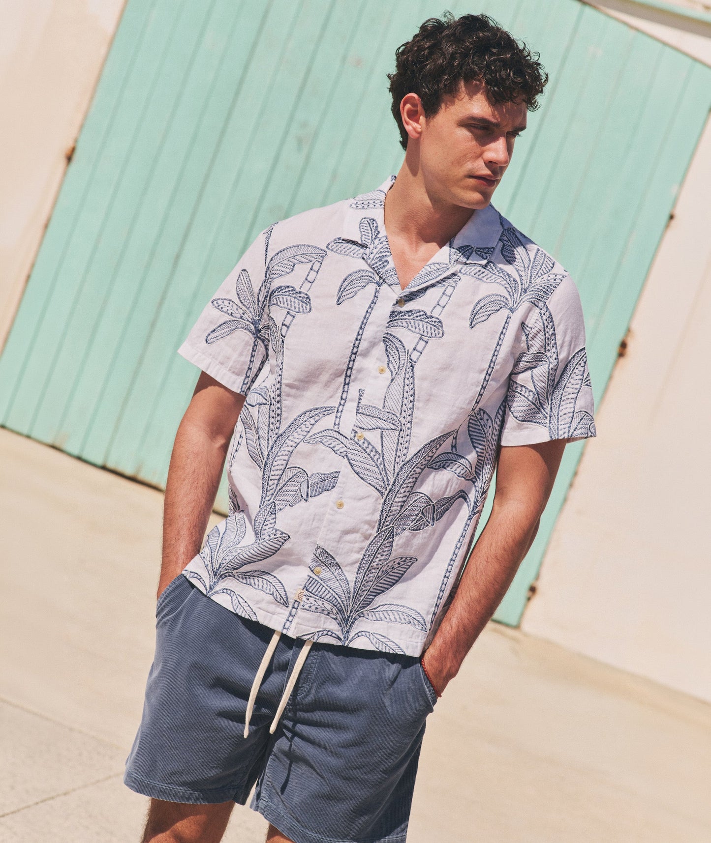 Marine Layer Palma Embroidered Resort Shirt