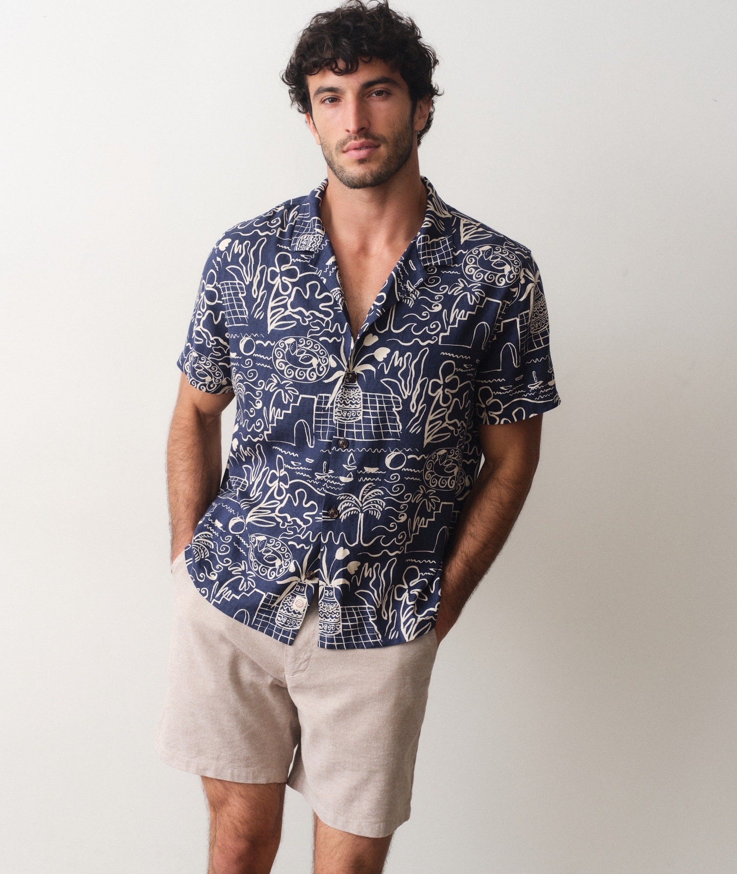 Marine Layer Pablo Tencel Linen Resort Shirt