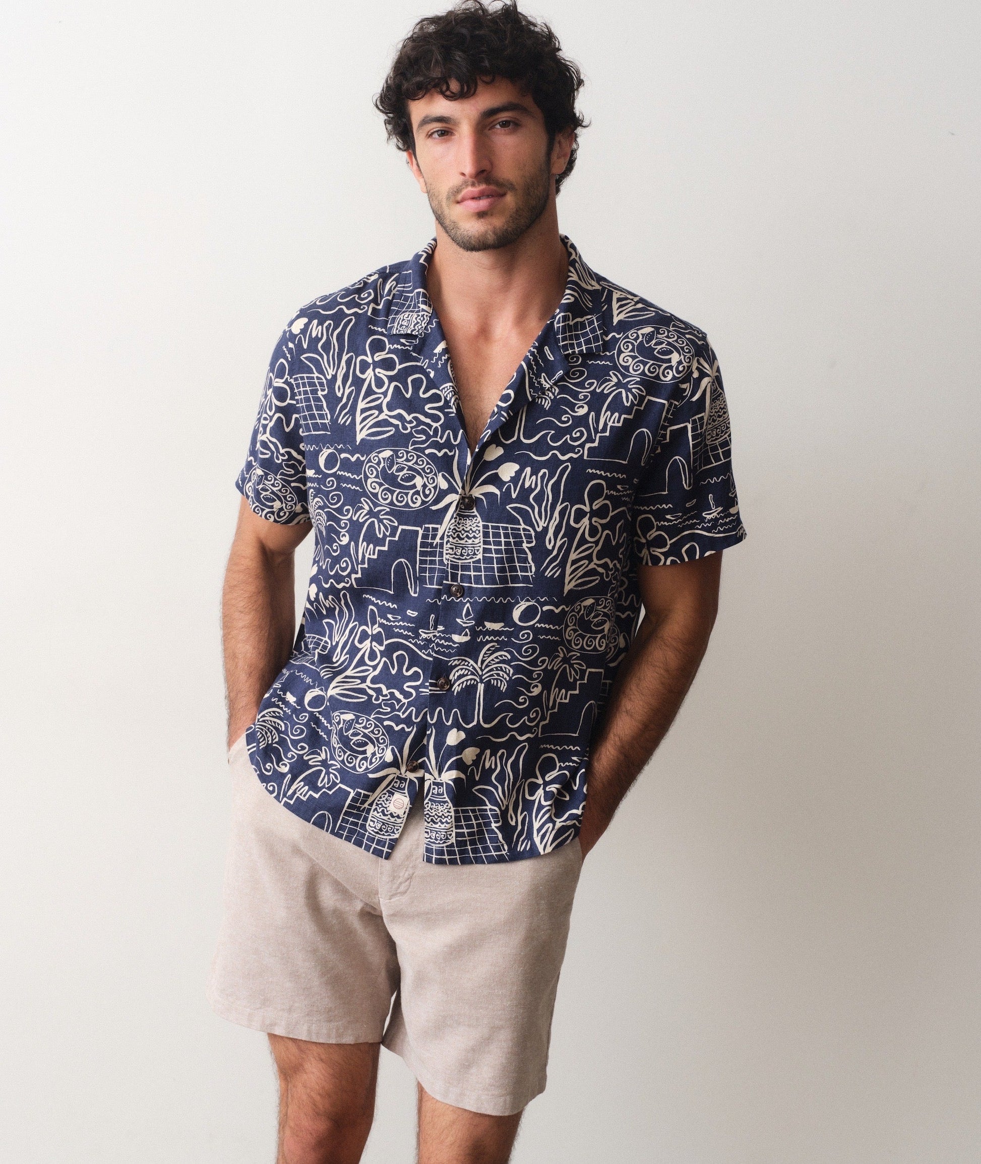 Marine Layer Pablo Tencel Linen Resort Shirt