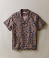 Brown/Navy Geo Fan Print
