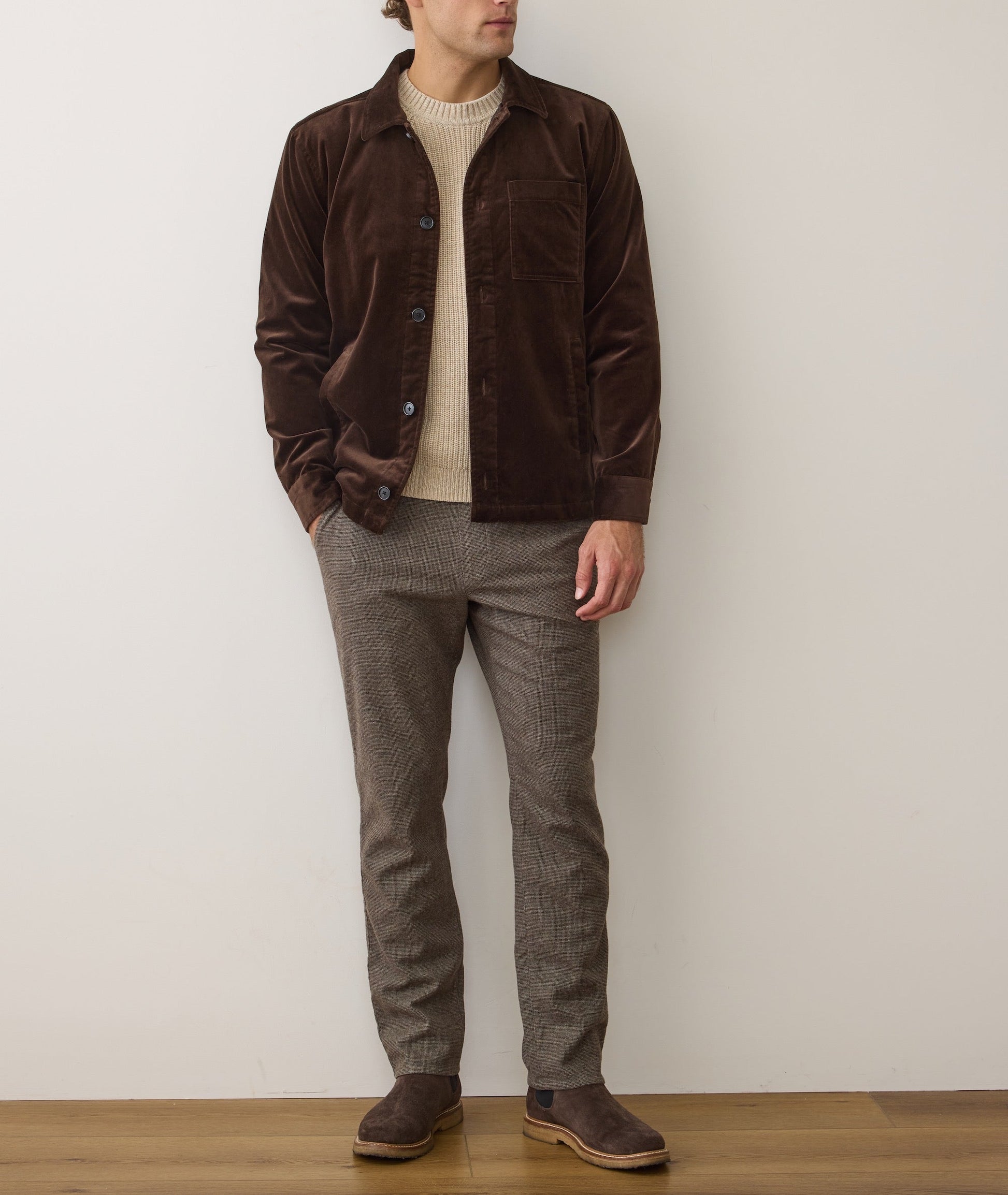 Marine Layer Saturday Houndstooth Chino - Slim Straight