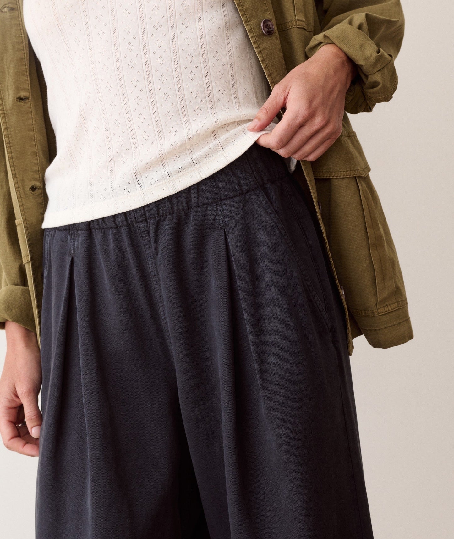 Marine Layer Allison Pleated Wide Leg Trouser