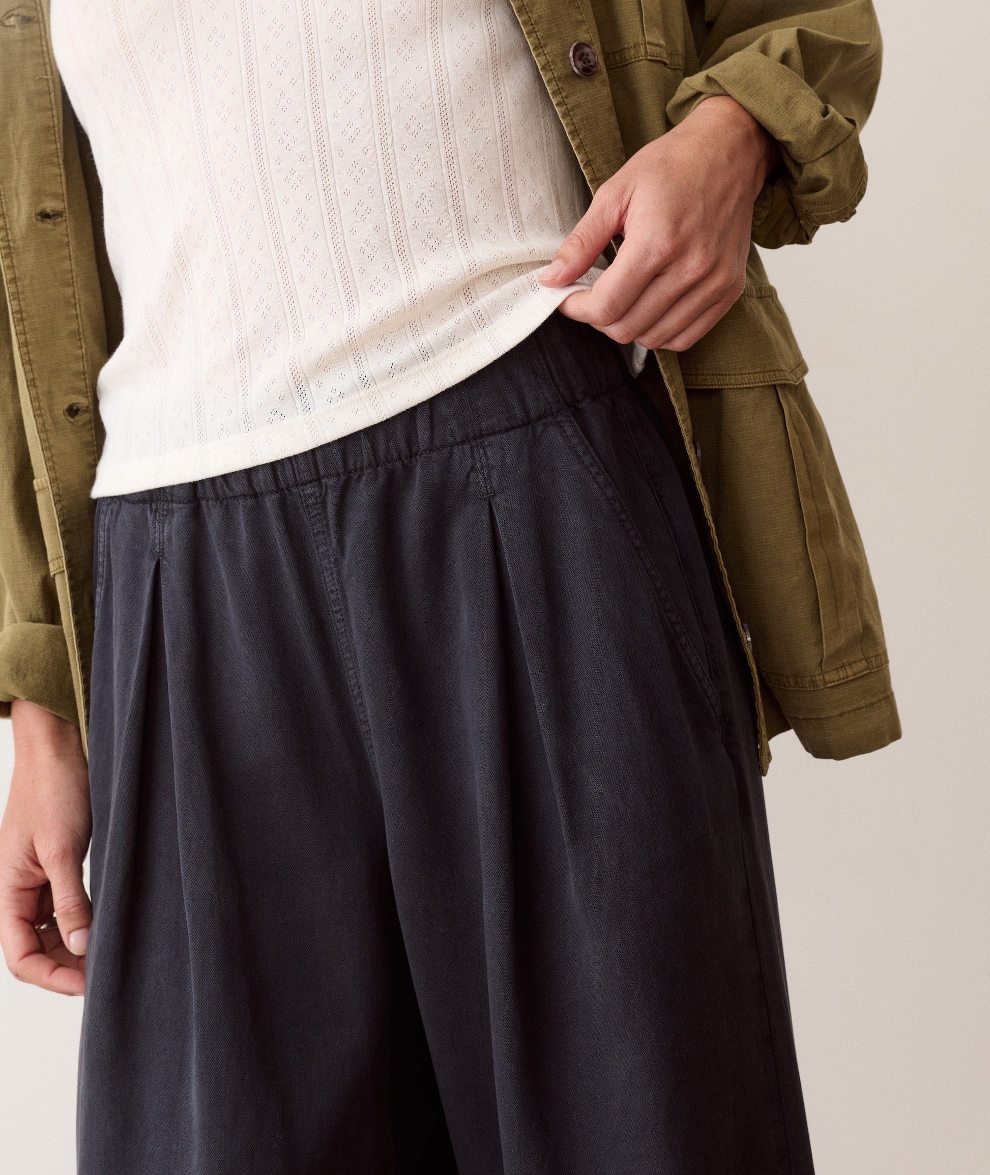 Marine Layer Allison Pleated Wide Leg Trouser