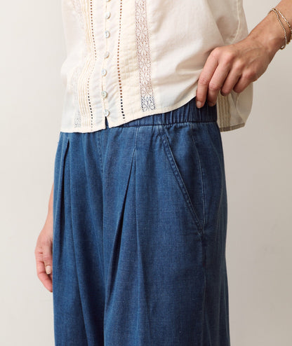 Marine Layer Allison Pleated Wide Leg Denim Trouser
