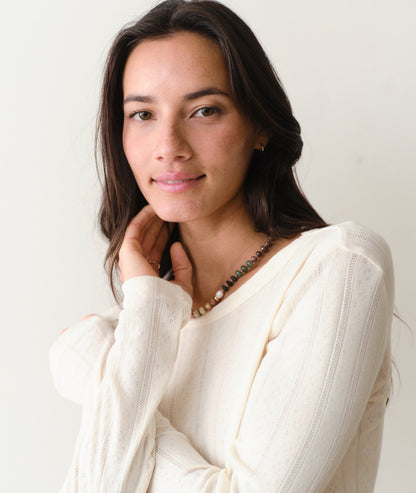 Marine Layer Lexi Pointelle Long Sleeve Crew Tee
