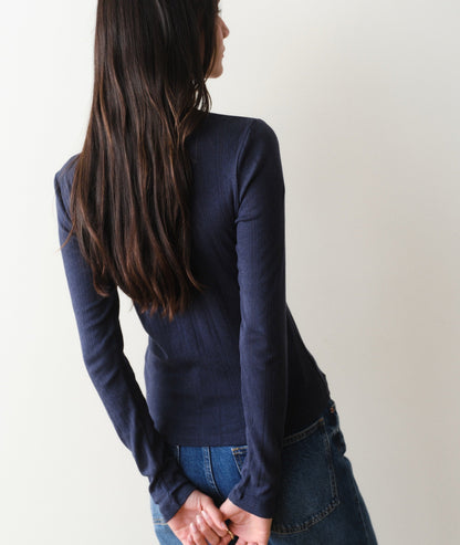 Marine Layer Lexi Pointelle Long Sleeve Crew Tee
