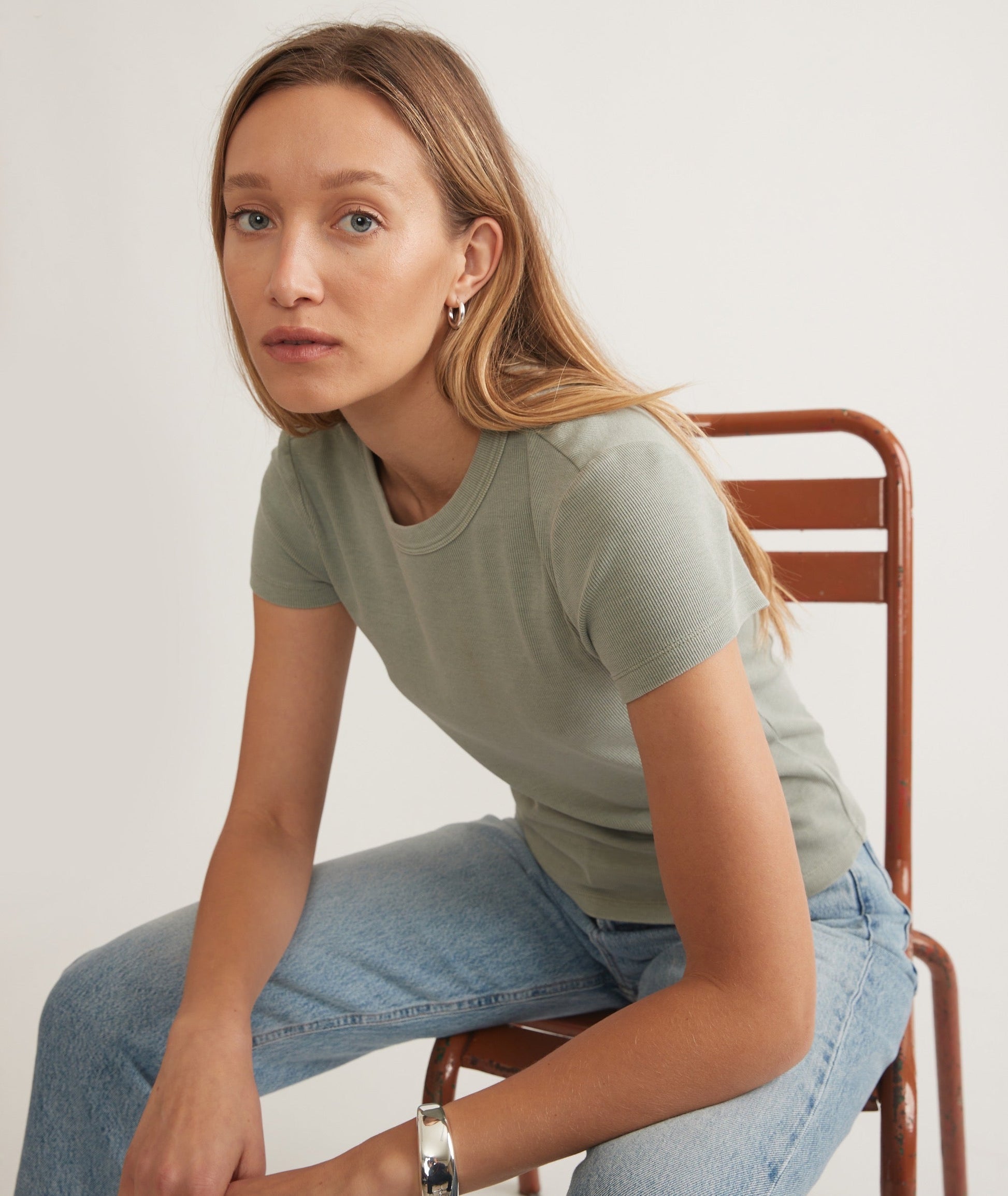 Marine Layer Lexi Rib Sun-In Crew Tee