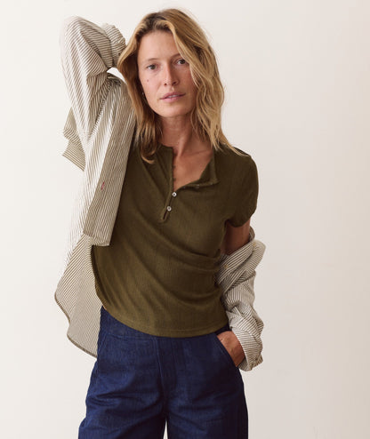 Marine Layer Lexi Pointelle Short Sleeve Henley