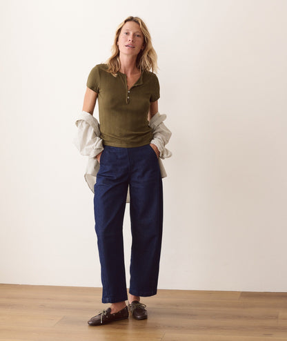 Marine Layer Lexi Pointelle Short Sleeve Henley