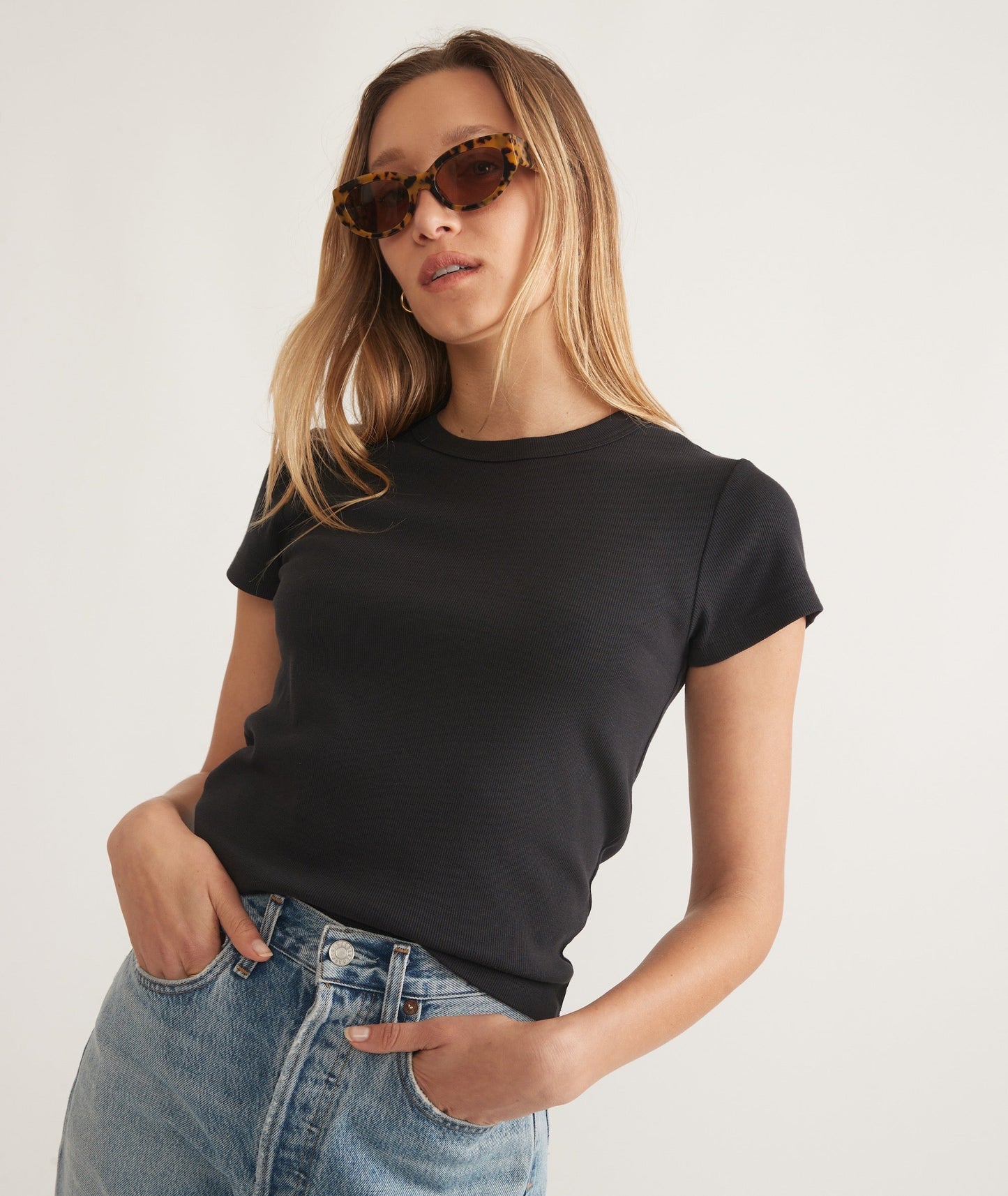 Marine Layer Lexi Rib Sun-In Crew Tee