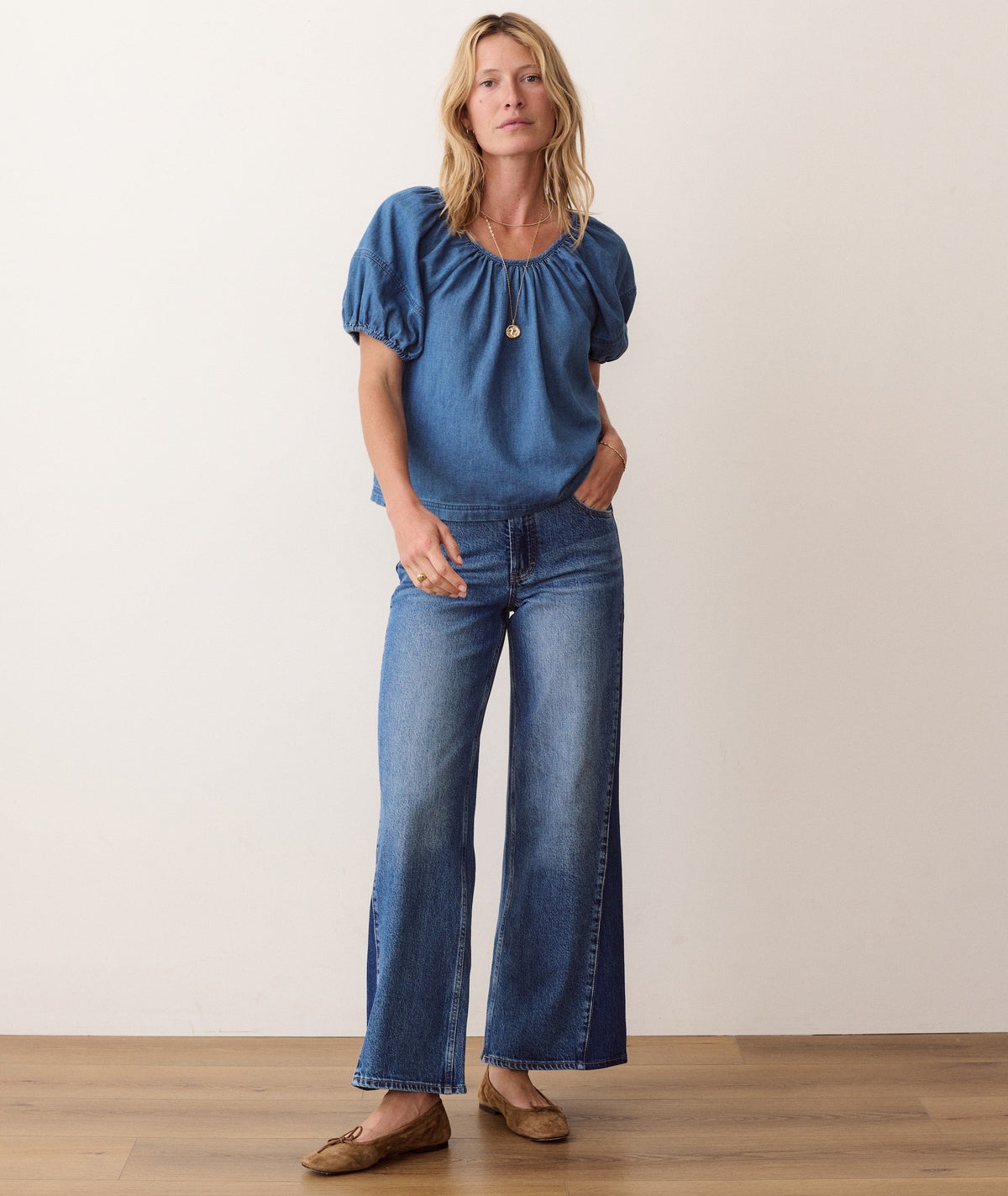 Marine Layer Gia Denim Blouse