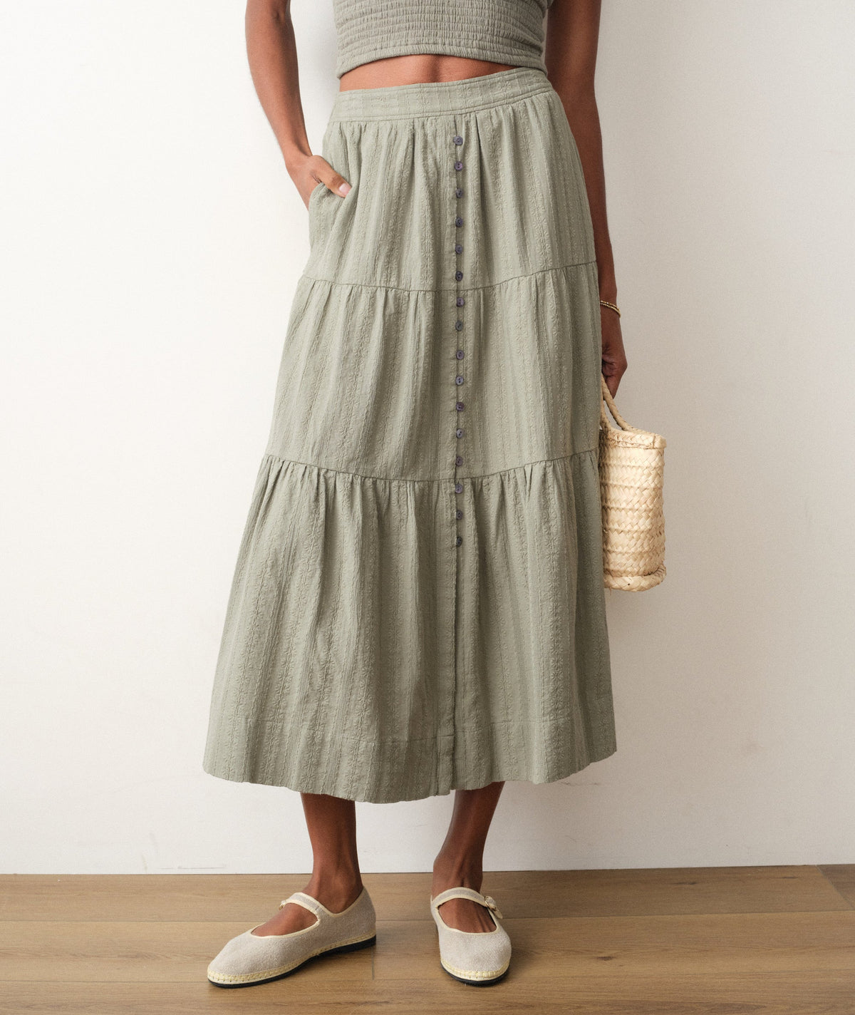 Marine Layer Lana Button-Through Skirt