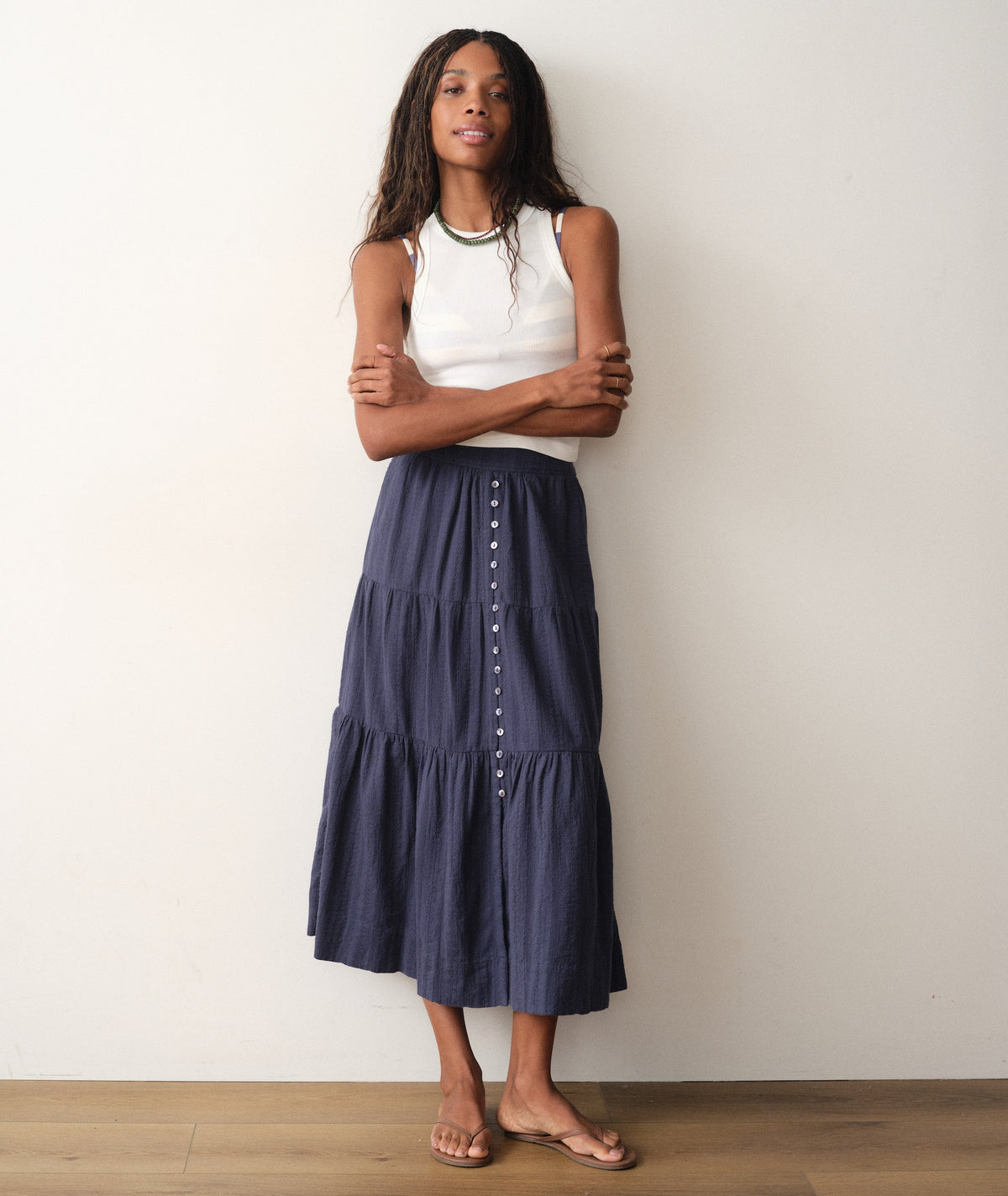 Marine Layer Lana Button-Through Skirt