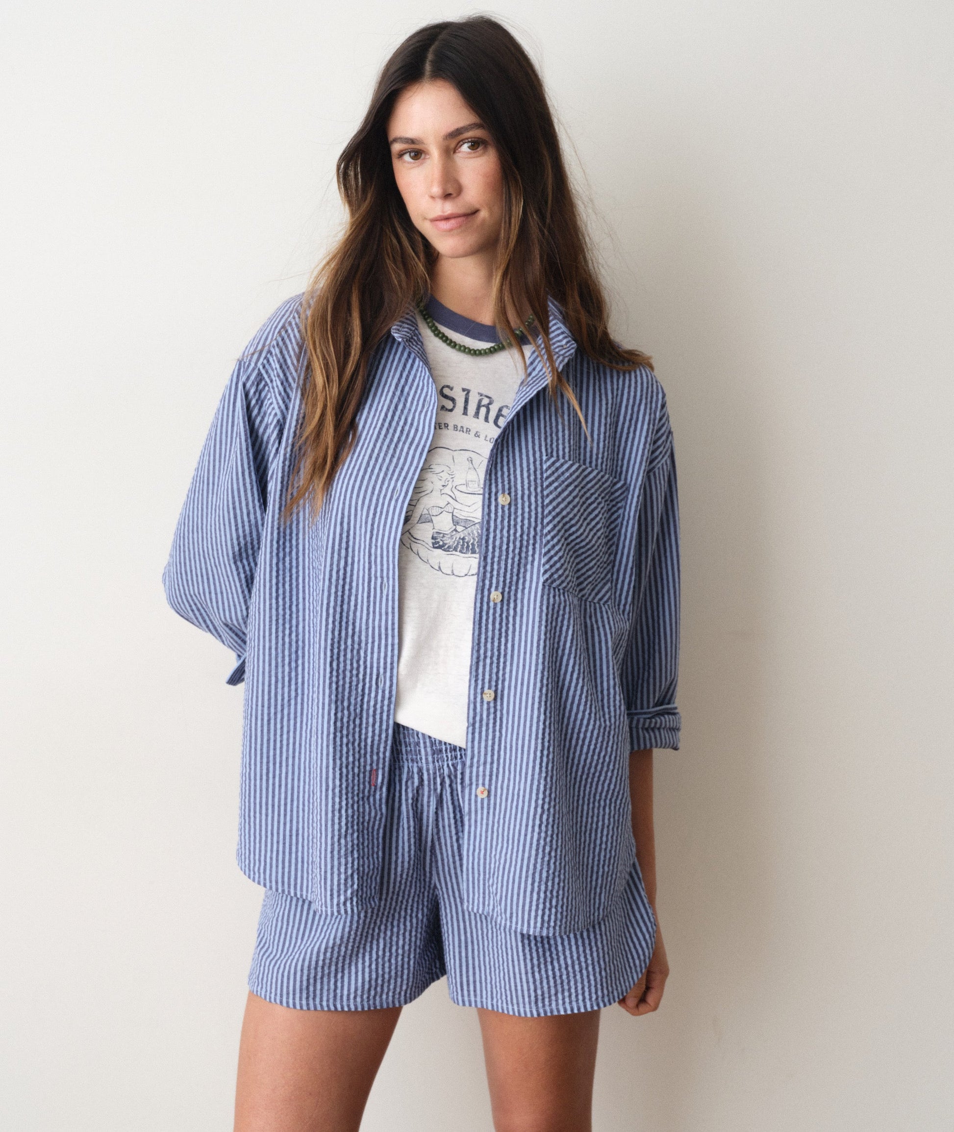 Marine Layer Gracey Oversized Seersucker Shirt