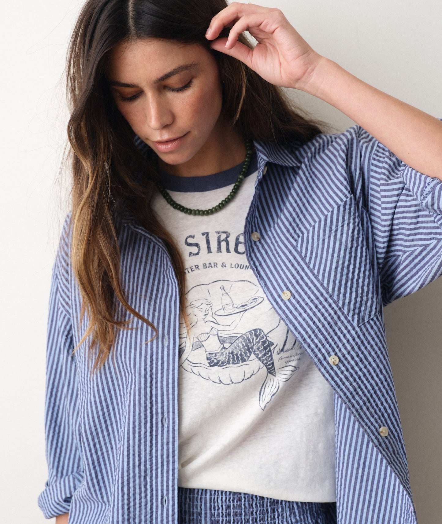 Marine Layer Gracey Oversized Seersucker Shirt